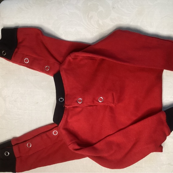 COPY - Baby union suit red cotton with moose size 6 months by LAZY ONE - Picture 4 of 9